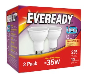 Eveready – GU10 Warm White Bulb 2Pack – 35W