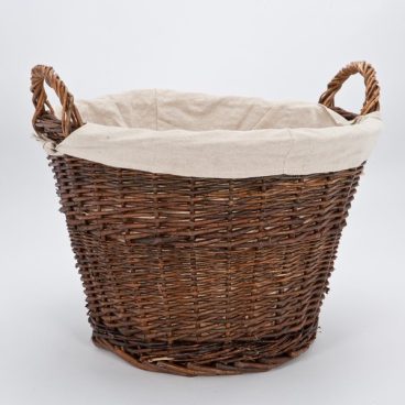 I/NOOK LOG BASKET LINED ROUND