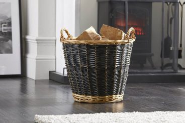 I/NOOK LOG BASKET LINED ROUND CIRCULAR