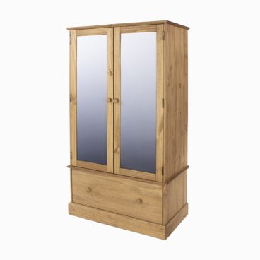 COTSWOLD WARDROBE MIRROR 2 DOOR + 1 DRAWER