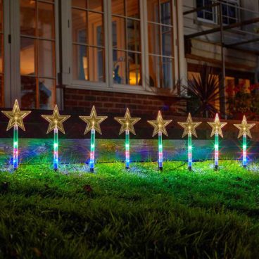 Three Kings – Star Decor Garden Stakes Multi Coloured Set of 8