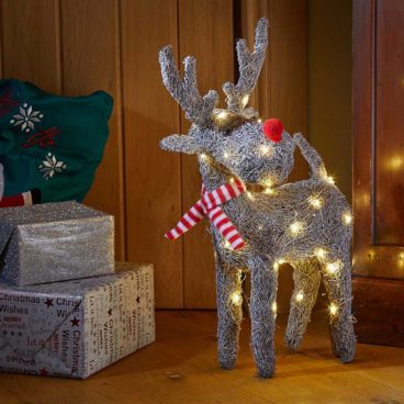 Three Kings – LED Battery Rattan Reindeer Blitzen 51cm