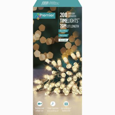 Premier – 200 LED Battery TimeLights Warm 20M
