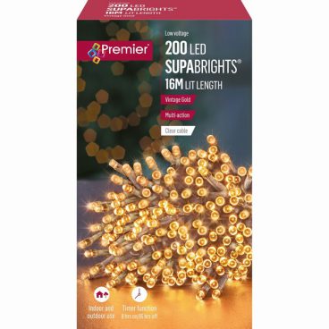Premier – 360 LED SupaBrights Gold 6M (Clear Cable)