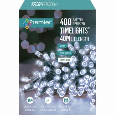 Premier – 400 LED Battery TimeLights White 40M