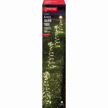 Premier – Path Spiral Trees Warm White 30cm Set of 4
