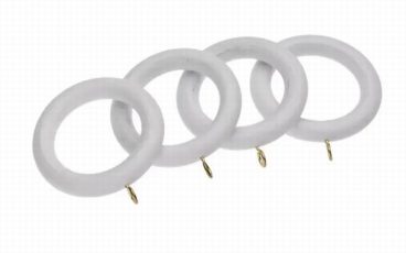 Woodside – Wooden Curtain Rings White 28mm – 4Pack
