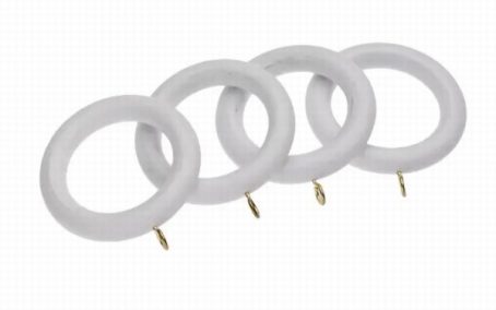 Woodside - Wooden Curtain Rings White 28mm - 4Pack