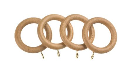 Woodside - Wooden Curtain Rings Beech/Natural 28mm - 4Pack