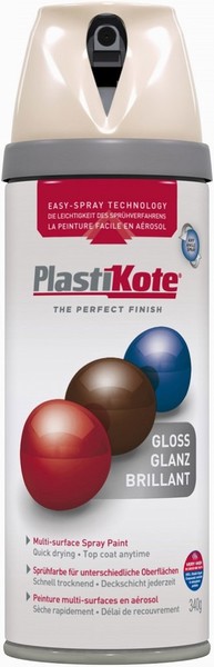 PlastiKote Twist and Spray Gloss Paint – Antique White 400ml