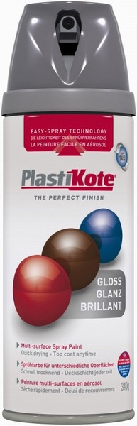 PlastiKote Twist and Spray Paint Gloss – Medium Grey 400ml