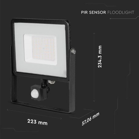 V Tac - LED PIR Floodlight IP65 - 50W - Image 2