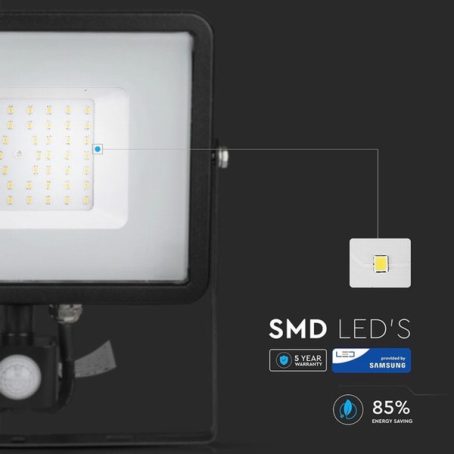 V Tac - LED PIR Floodlight IP65 - 50W - Image 3