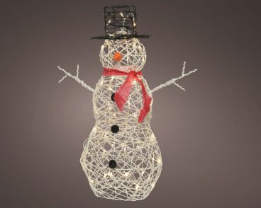 WICKER LED SNOWMAN 68CM