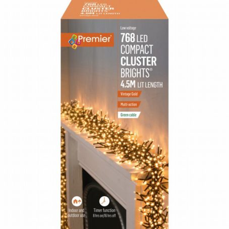 Premier - 768 LED Compact Cluster Lights Gold 4.5M