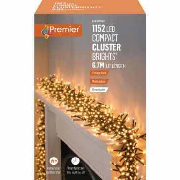 Premier – 1152 LED Compact Cluster Lights Gold 6.7M