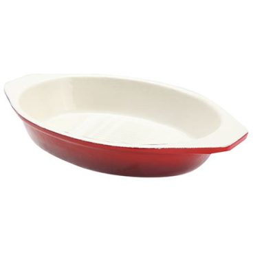 CAST IRON OVAL DISH 0.65L RED n/r