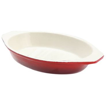 CAST IRON OVAL DISH 0.65L RED