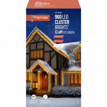 Premier – 960 LED Cluster Lights Gold 12.4M