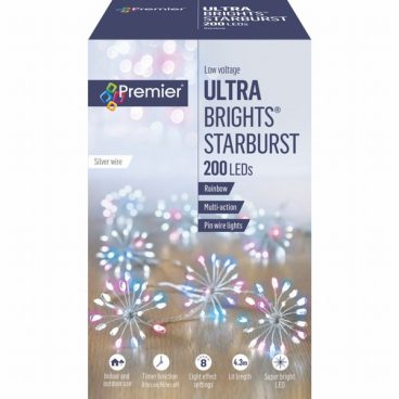 Premier – 200 LED UltraBrights Starburst Rainbow 2.25M