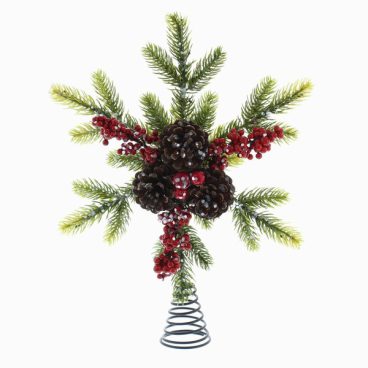 Festive – Pine Cones & Berries Tree Topper Star