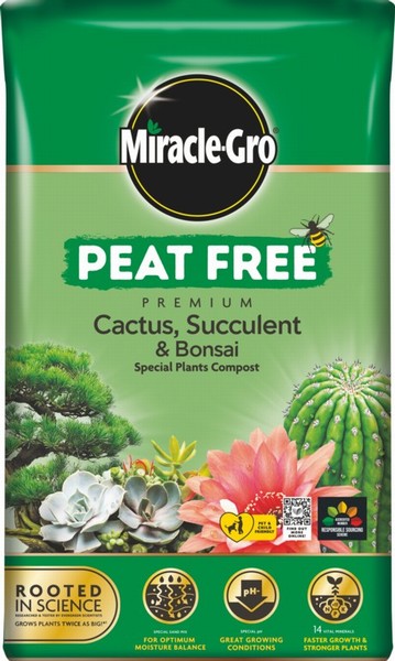 MiracleGro – Cactus, Succulent & Bonsai Peat Free Compost 6L