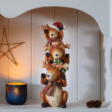 Three Kings – Wooden Reindeer Trio 31cm