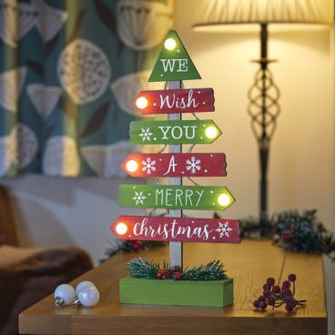 Three Kings – Wooden LED ‘Merry Christmas’ Tree Sign