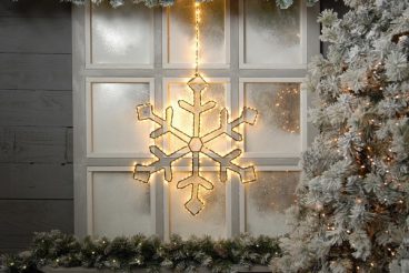 Festive – Dewdrop LED Snowflake Warm White – 36cm