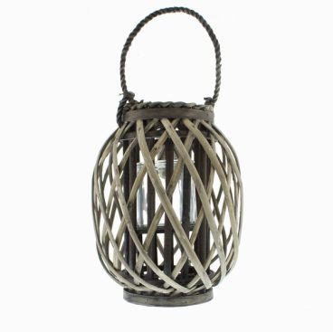 Festive – Wicker Basket with Candle Holder – 30cm
