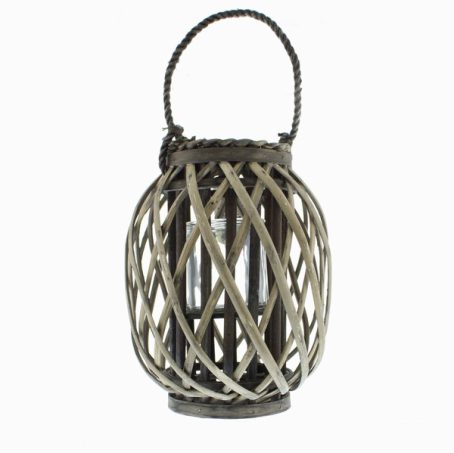Festive - Wicker Basket with Candle Holder - 30cm