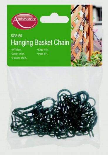 HANGING BASKET CHAIN GREEN H/DUTY 14IN