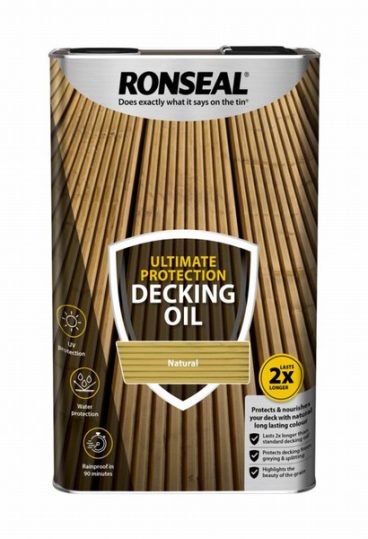 Ronseal Ultimate Protection Decking Oil – Natural 4L+25%