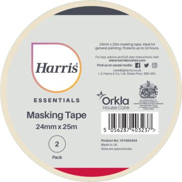 Harris – Essentials – Masking Tape – 24mm x 25m – 2 pack