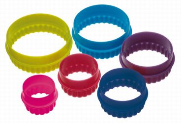 K/C COLOURWORKS PASTRY CUTTERS CRINKLE SET6