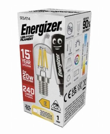 Energizer LED Filament Pygmy E14 (SES) 240lm 2W 2,700K (Warm Whi