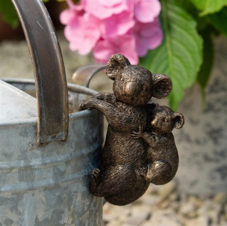 POT BUDDY BRONZE KOALA BEAR & CUB