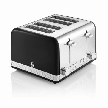 TOASTER SWAN RETRO BLACK 4 SLICE