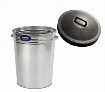 DUSTBIN GALV & RUBBER LID