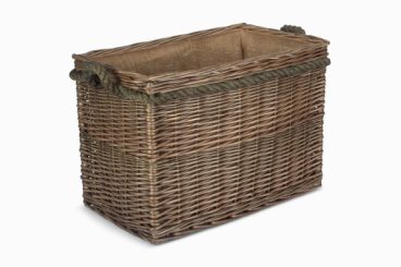 WILLOW LOG BASKET ROPE RECTANGLE SMALL b/s