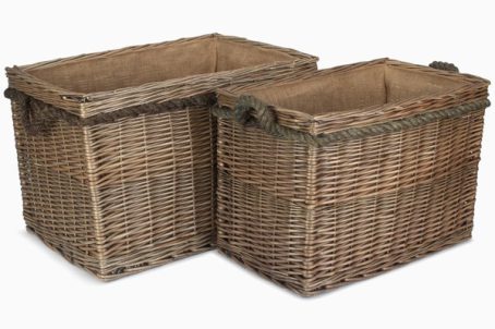 WILLOW LOG BASKET ROPE RECTANGLE SMALL b/s - Image 2