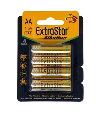 EXTRASTAR AA ALKALINE BATTERIES 1.5V