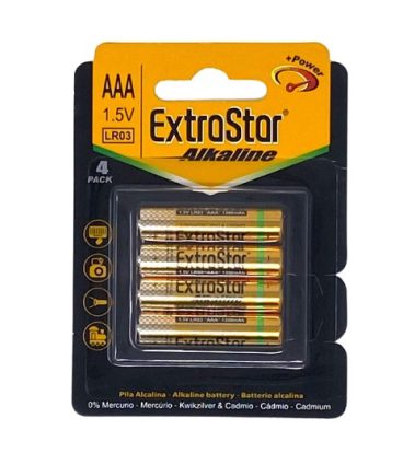 EXTRASTAR AAA ALKALINE BATTERIES 1.5V