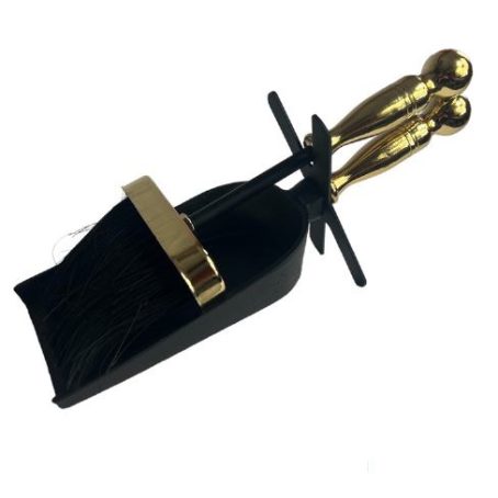 Quality Heavy Duty - Fire Shovel & Brush Set Brass