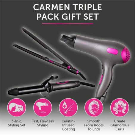 CARMEN HAIR DRYER / CURLER / STRAIGHTENER GIFT SET - Image 3