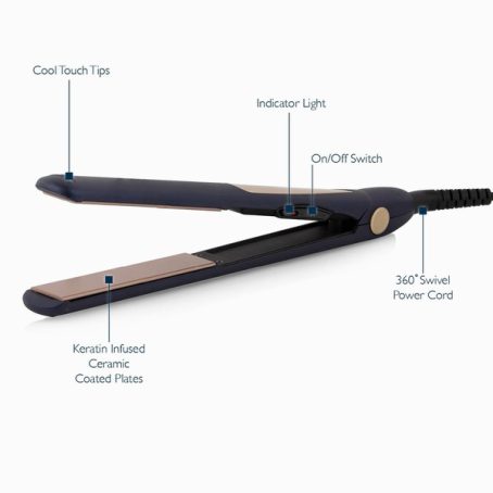 Twilight Ceramic Hair Straightener Keratin Coating Blue and Cham - Image 4