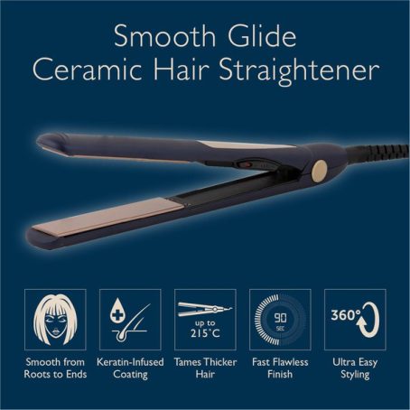 Twilight Ceramic Hair Straightener Keratin Coating Blue and Cham - Image 3