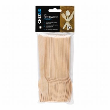 WOODEN FORKS BAMBOO 24PK