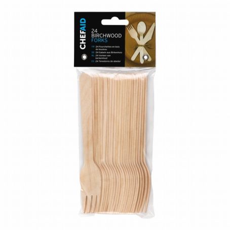 WOODEN FORKS BAMBOO 24PK