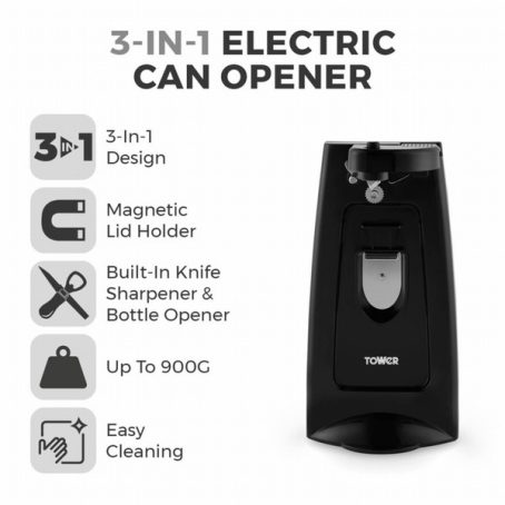 Tower - Electric Can Opener Black - Image 2